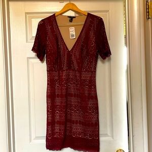Forever 21 dress size large burgundy lace